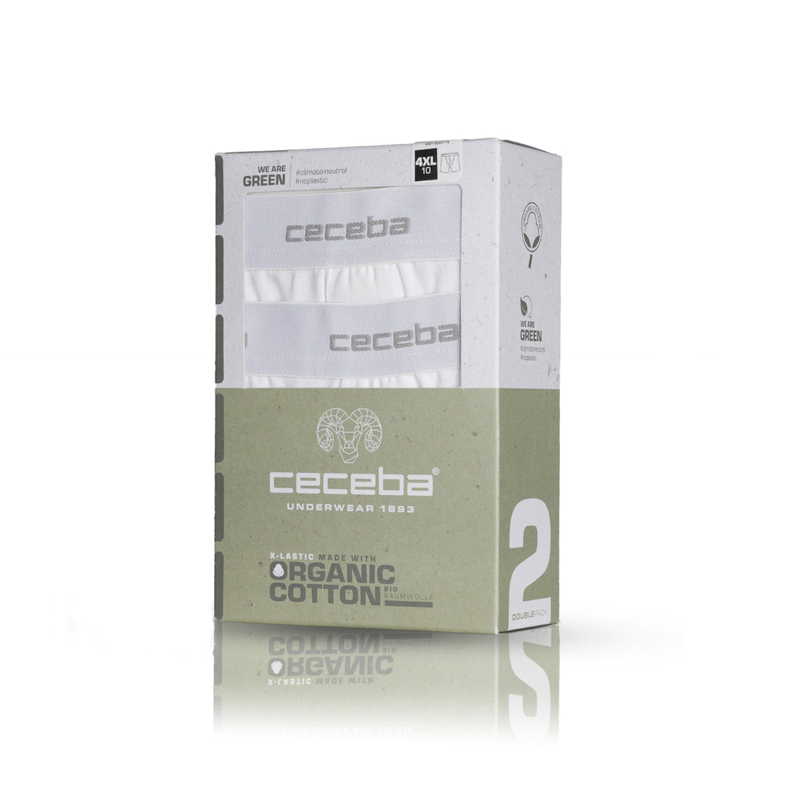 CECEBA Men's Solid Boxer Briefs - Pack of 2
