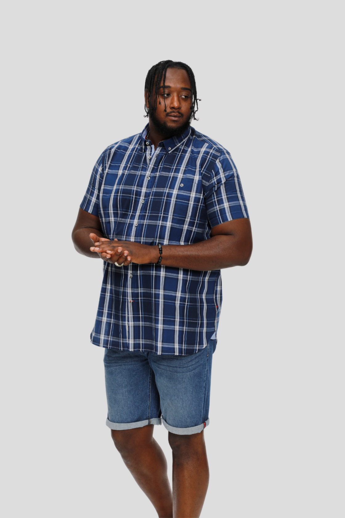 Duke Check Button Down Collar Shirt W/ Pocket