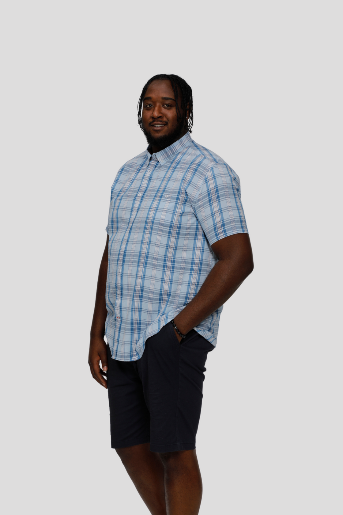 Duke Checkered Collar Shirt  W/Pocket
