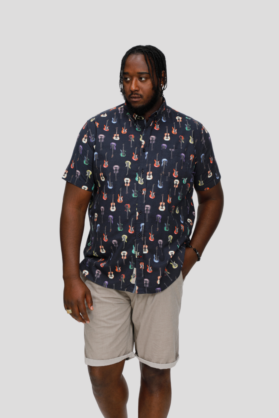 Duke Guitar Print Short Sleeve Shirt