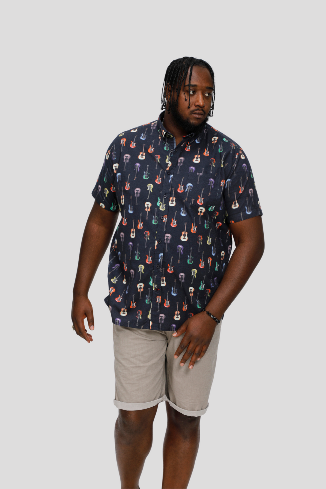 Duke Guitar Print Short Sleeve Shirt