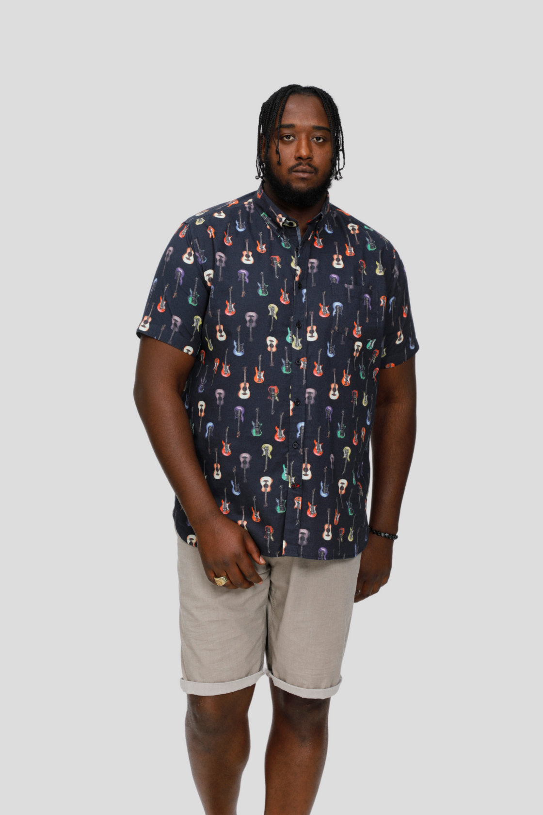 Duke Guitar Print Short Sleeve Shirt