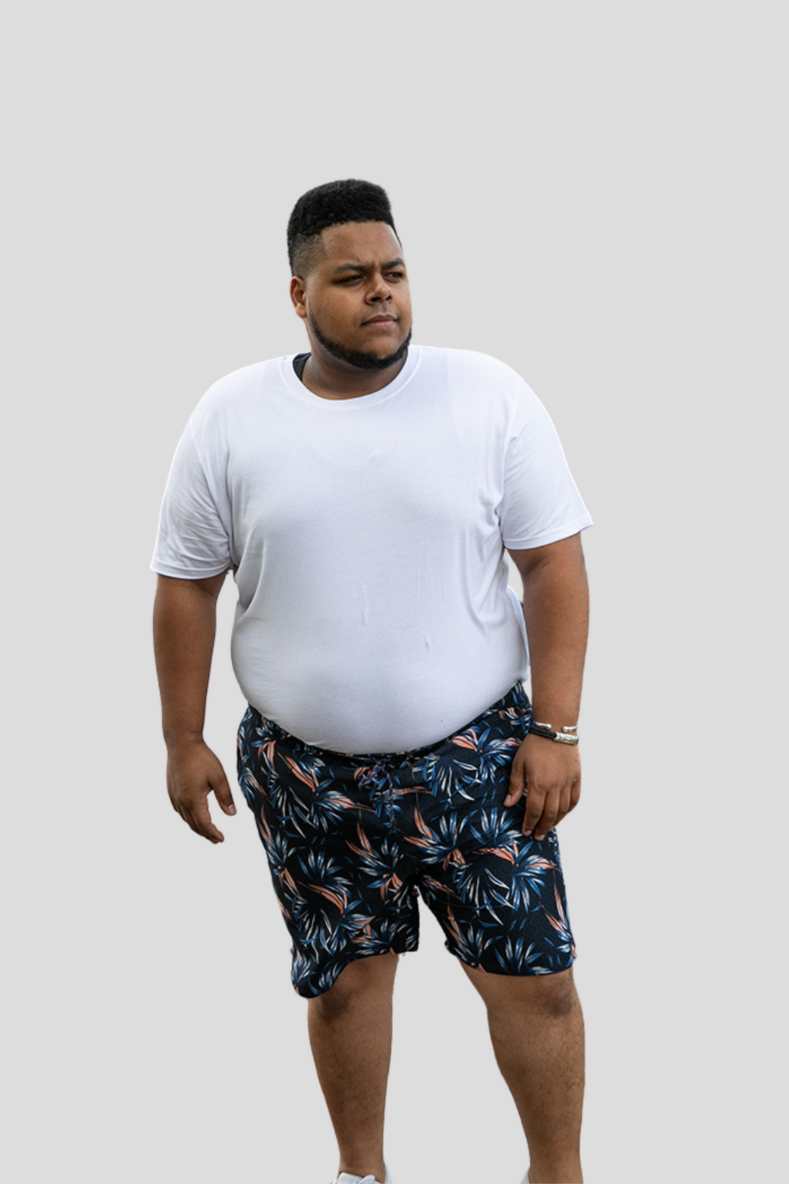 D555 Hawaiian Printed Swim Short