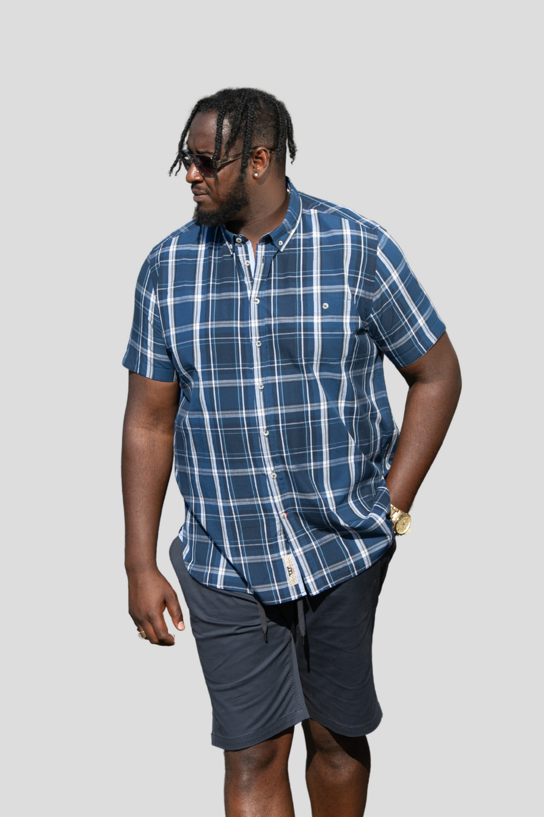 Duke Check Button Down Collar Shirt W/ Pocket