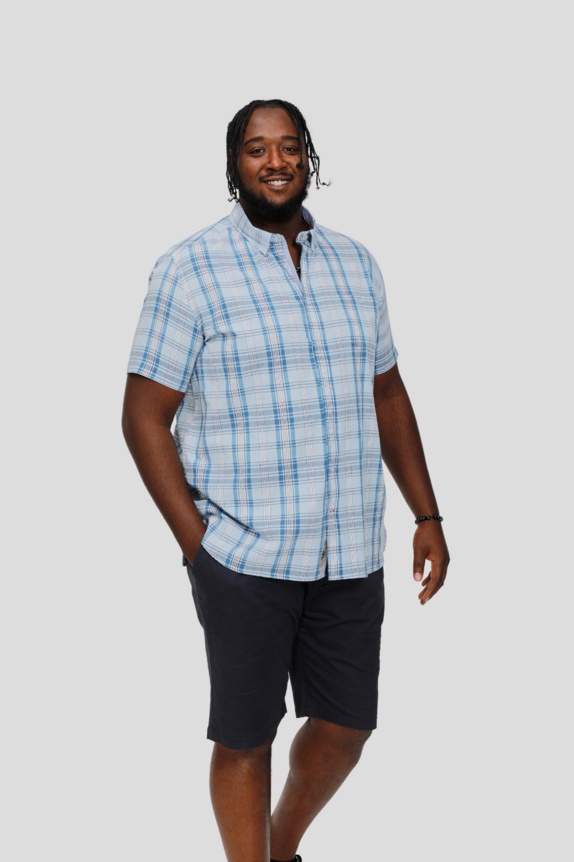 Duke Checkered Collar Shirt  W/Pocket