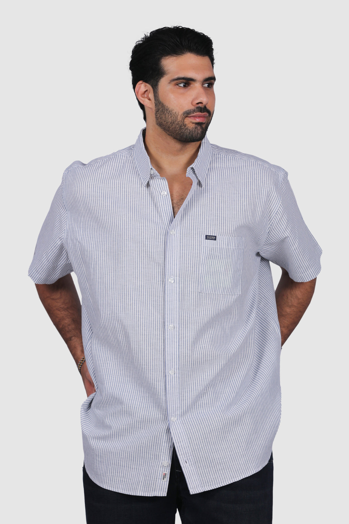 North 56°Denim Striped Linen Shirt