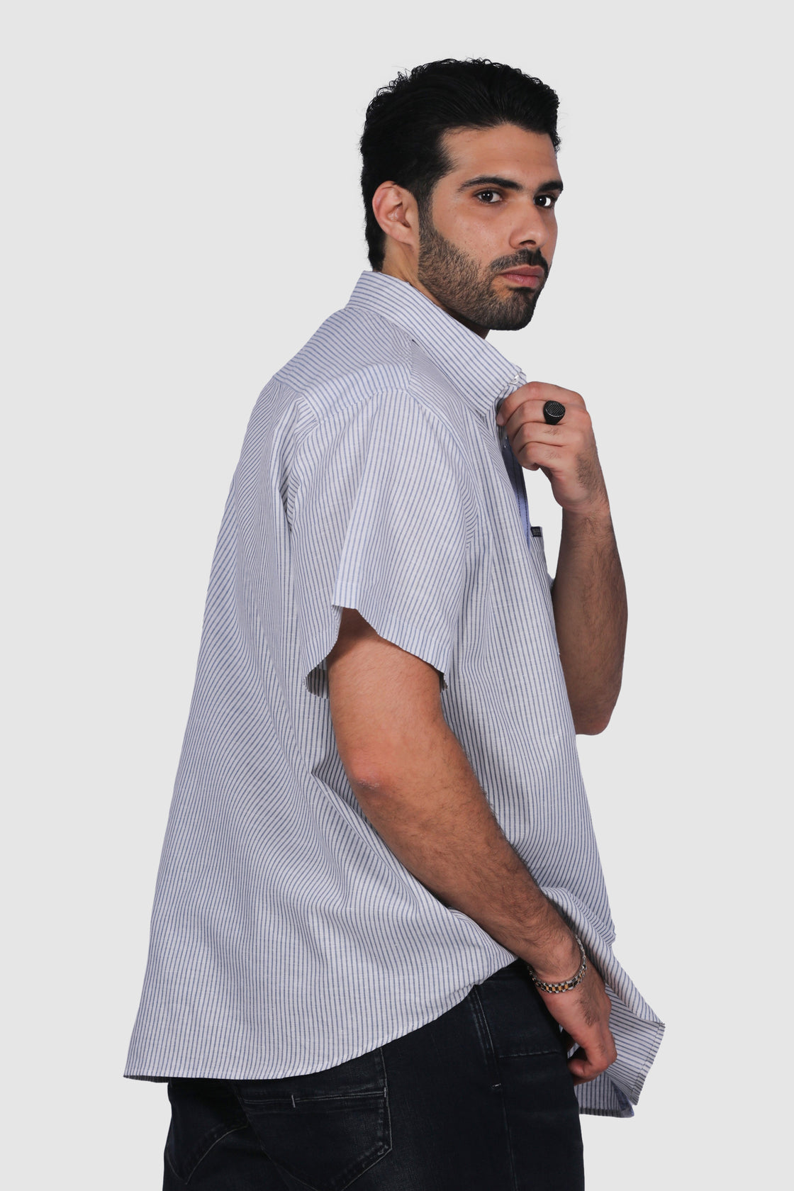 North 56°Denim Striped Linen Shirt