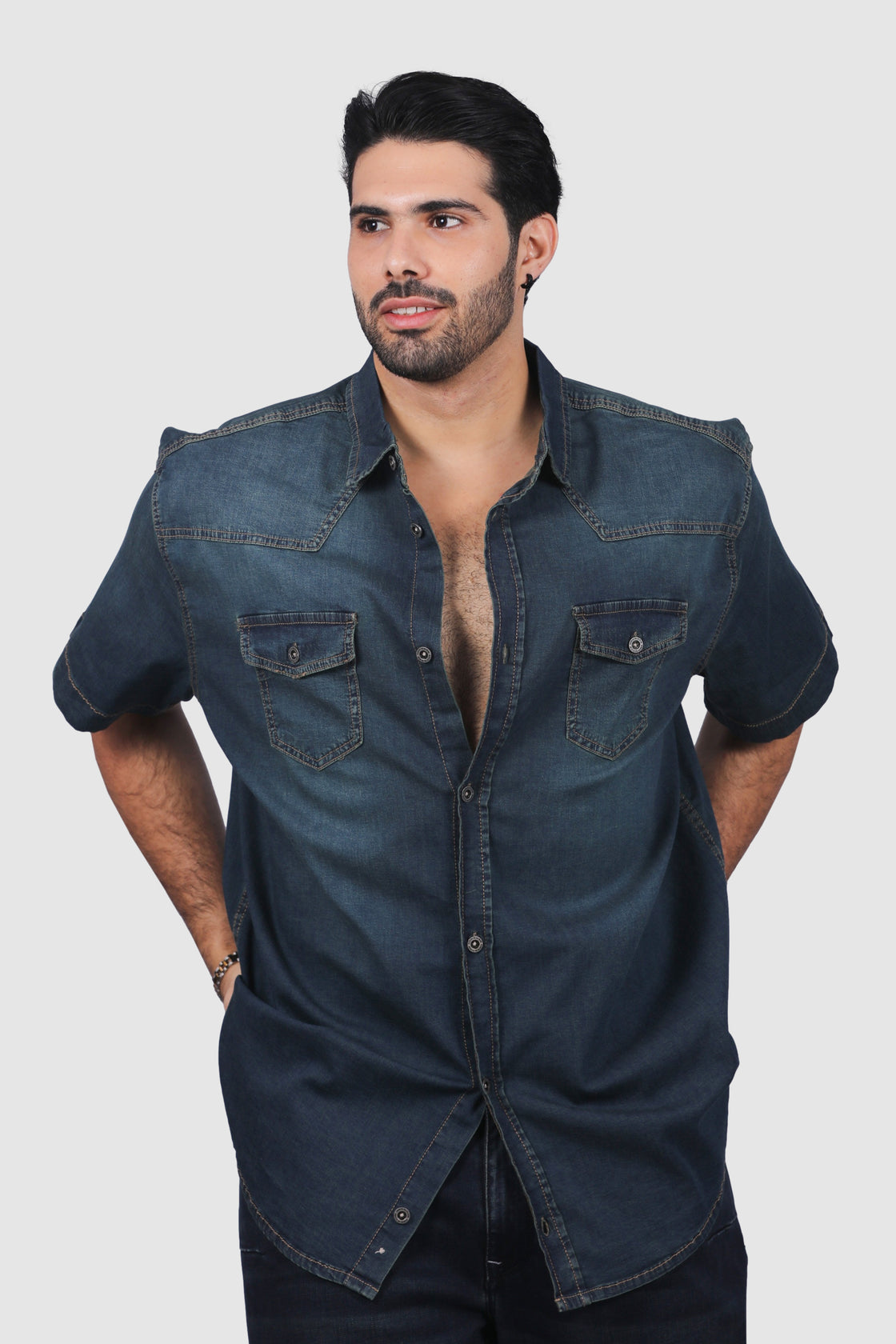 North 56°Denim Shirt W/Stretch