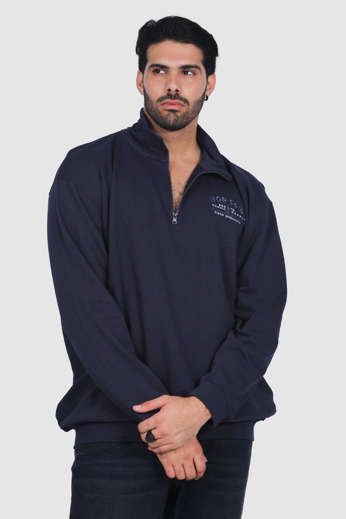 North 56°4 Half Zip Sweat Shirt W/Embroidery