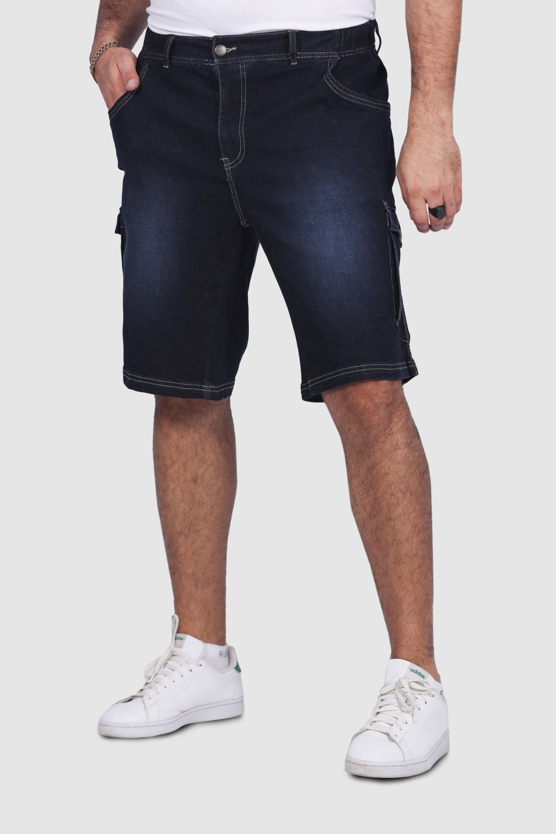 North 56°Denim Cargo Shorts W/Elastic Waist