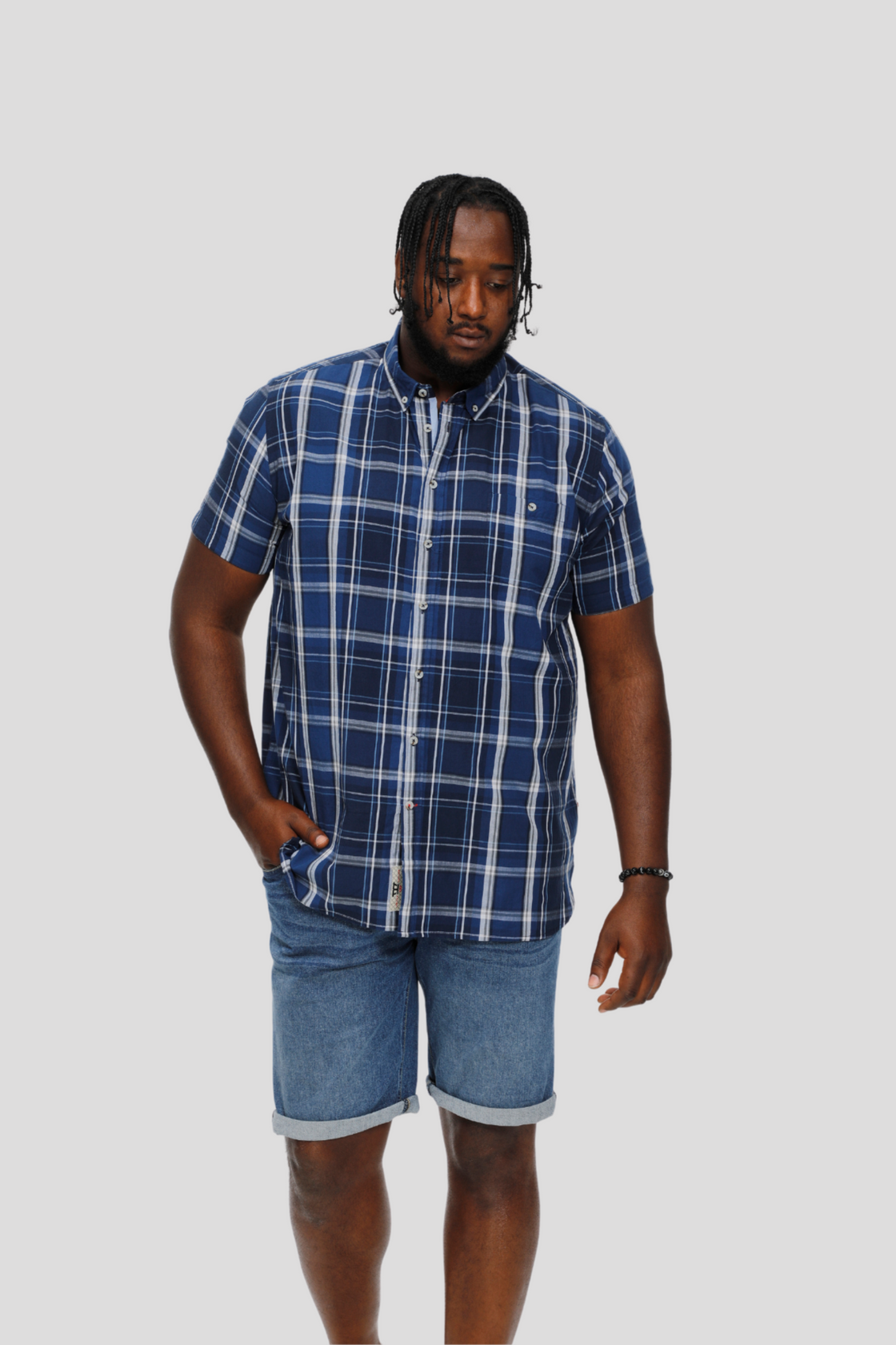 Duke Check Button Down Collar Shirt W/ Pocket