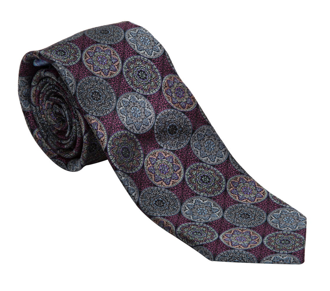 XMI Platinum Floral Pattern Tie