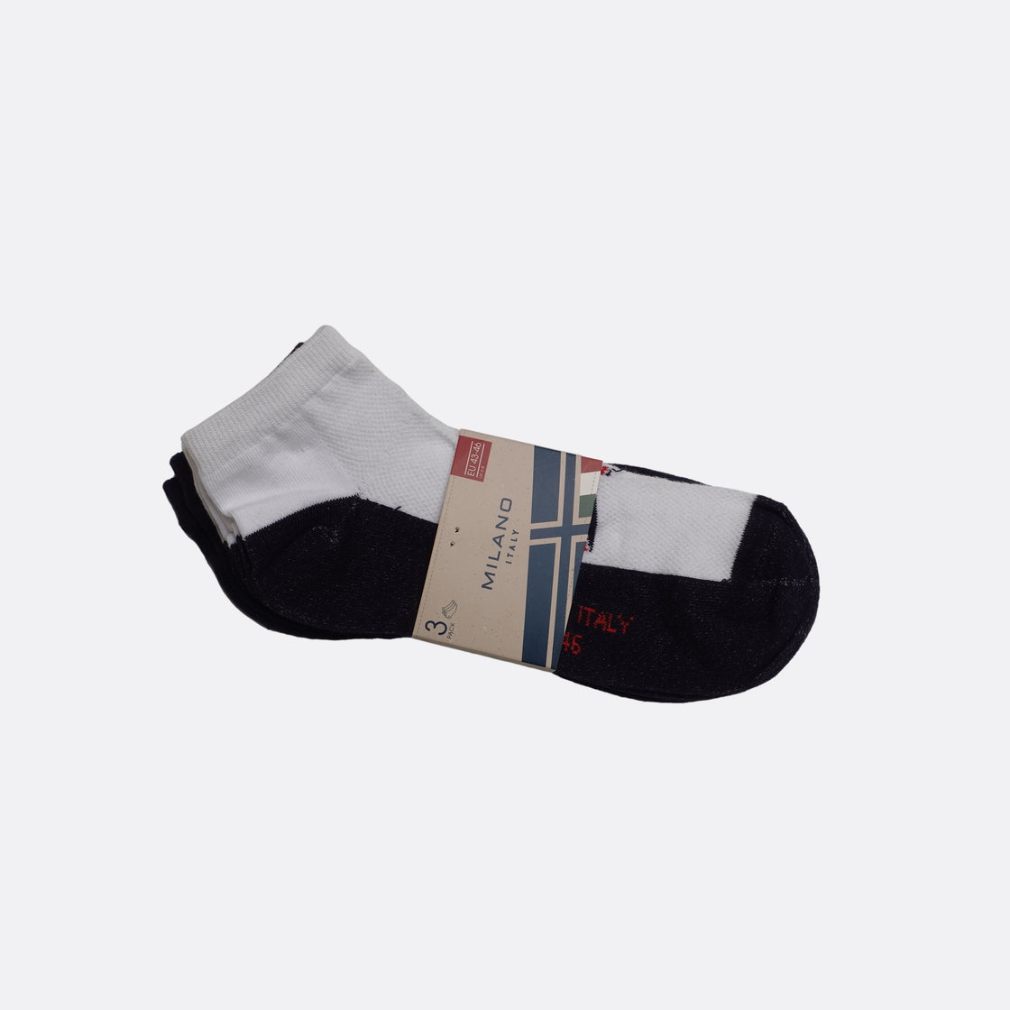 Milano Italy 3 Pack Ankle Length Socks