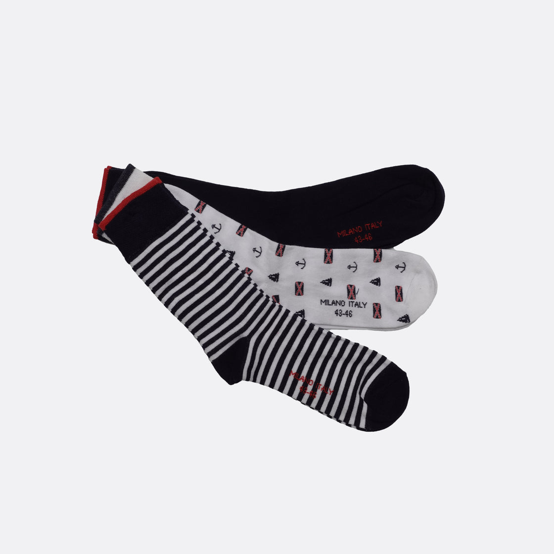 Milano Italy 3 Pack Mid Length Socks