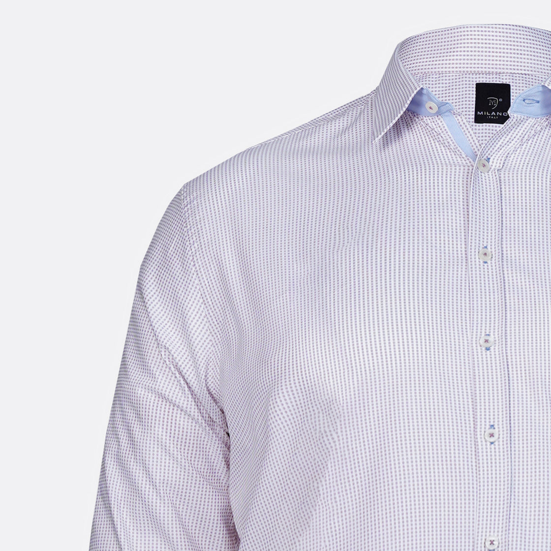 Dotted Pattern Contrast Milano Italy Shirt