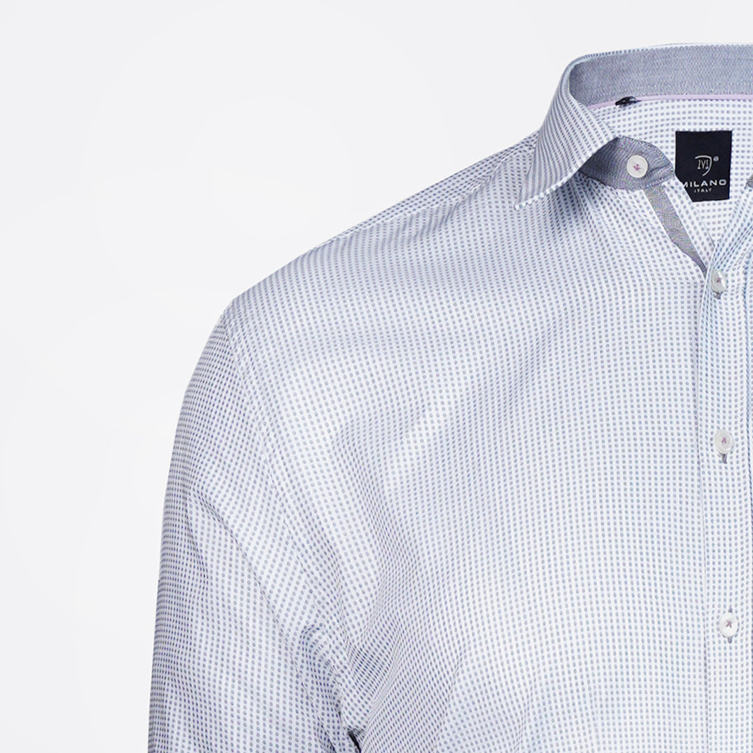 Dotted Pattern Contrast Milano Italy Shirt