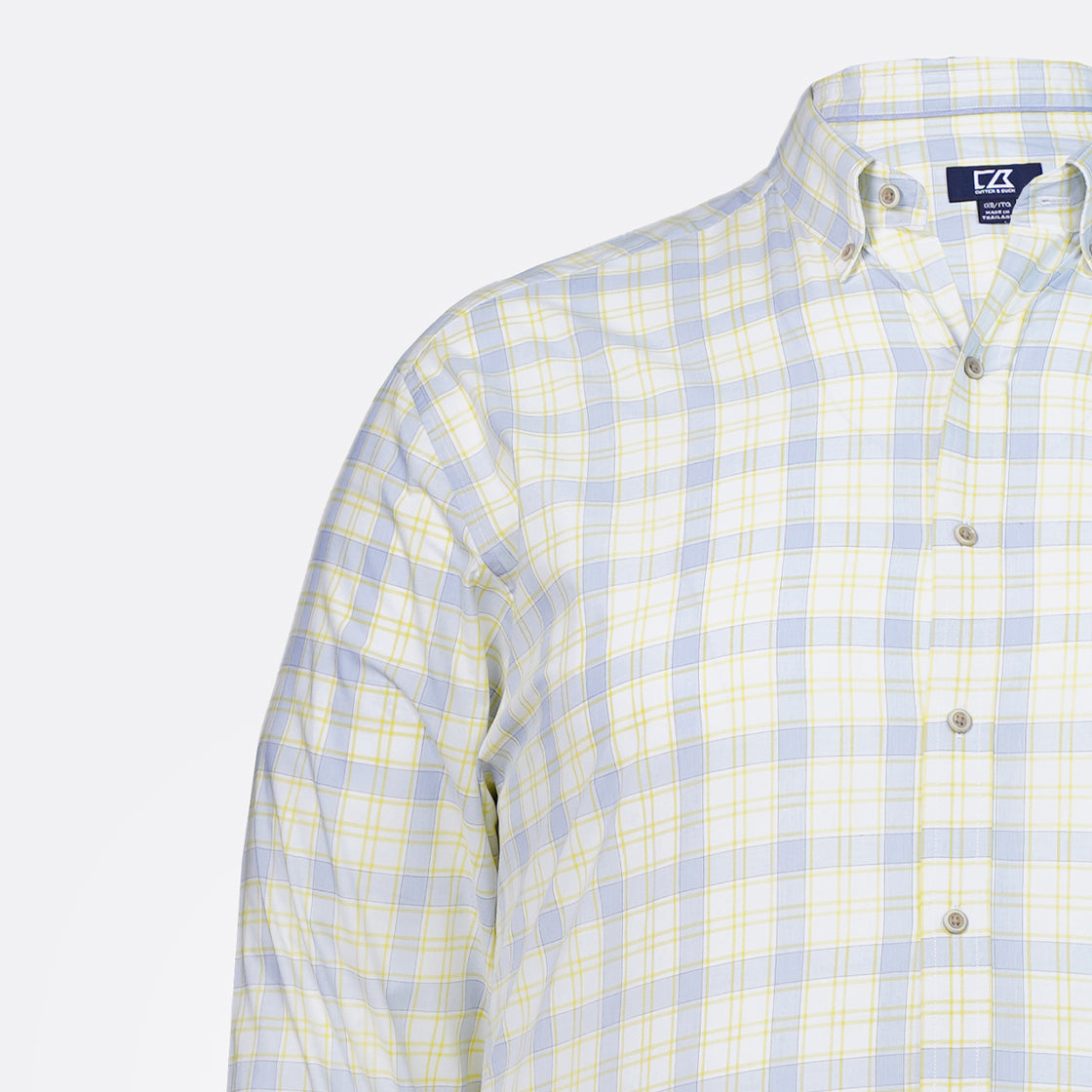 Cutter & Buck Yellow Tartan Plaid Shirt
