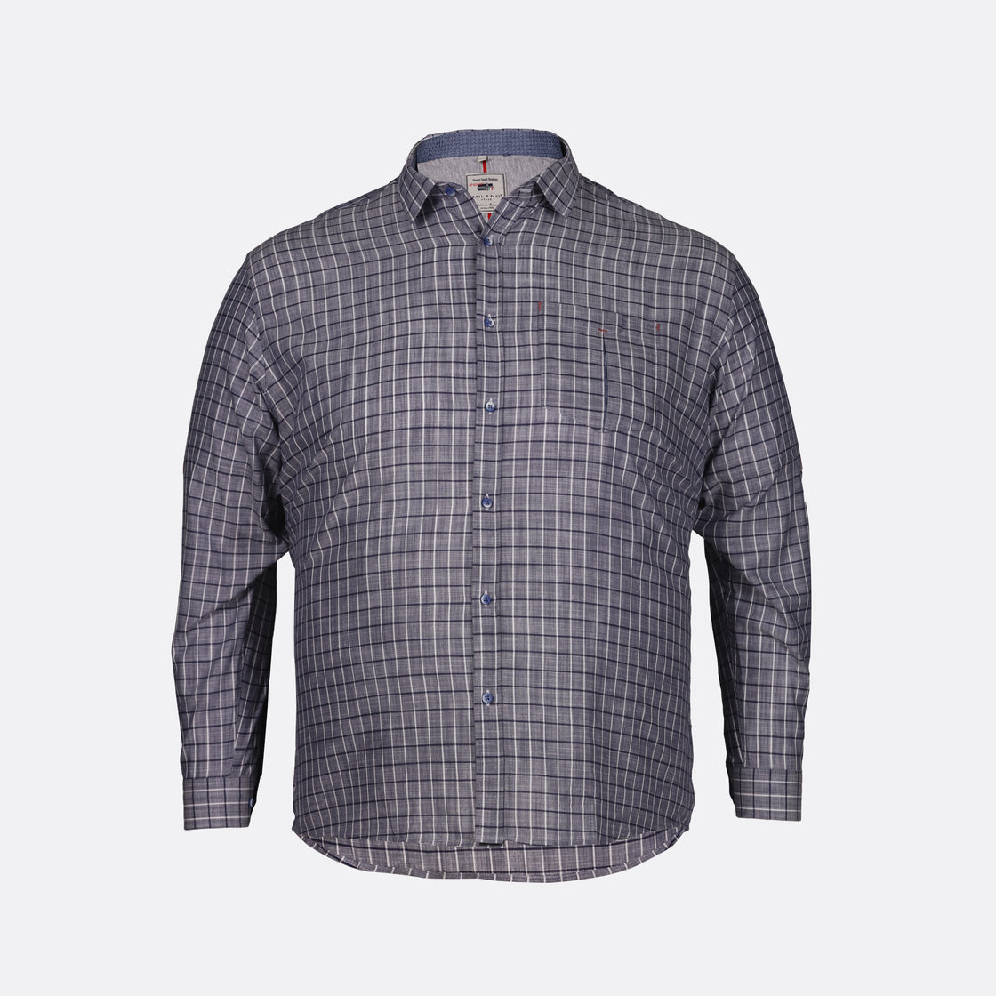 Milano Italy Windowpane Checkered Long Sleeve Shirt