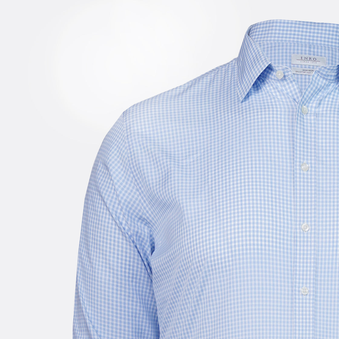 Gingham Pattern Enro Cotton Shirt