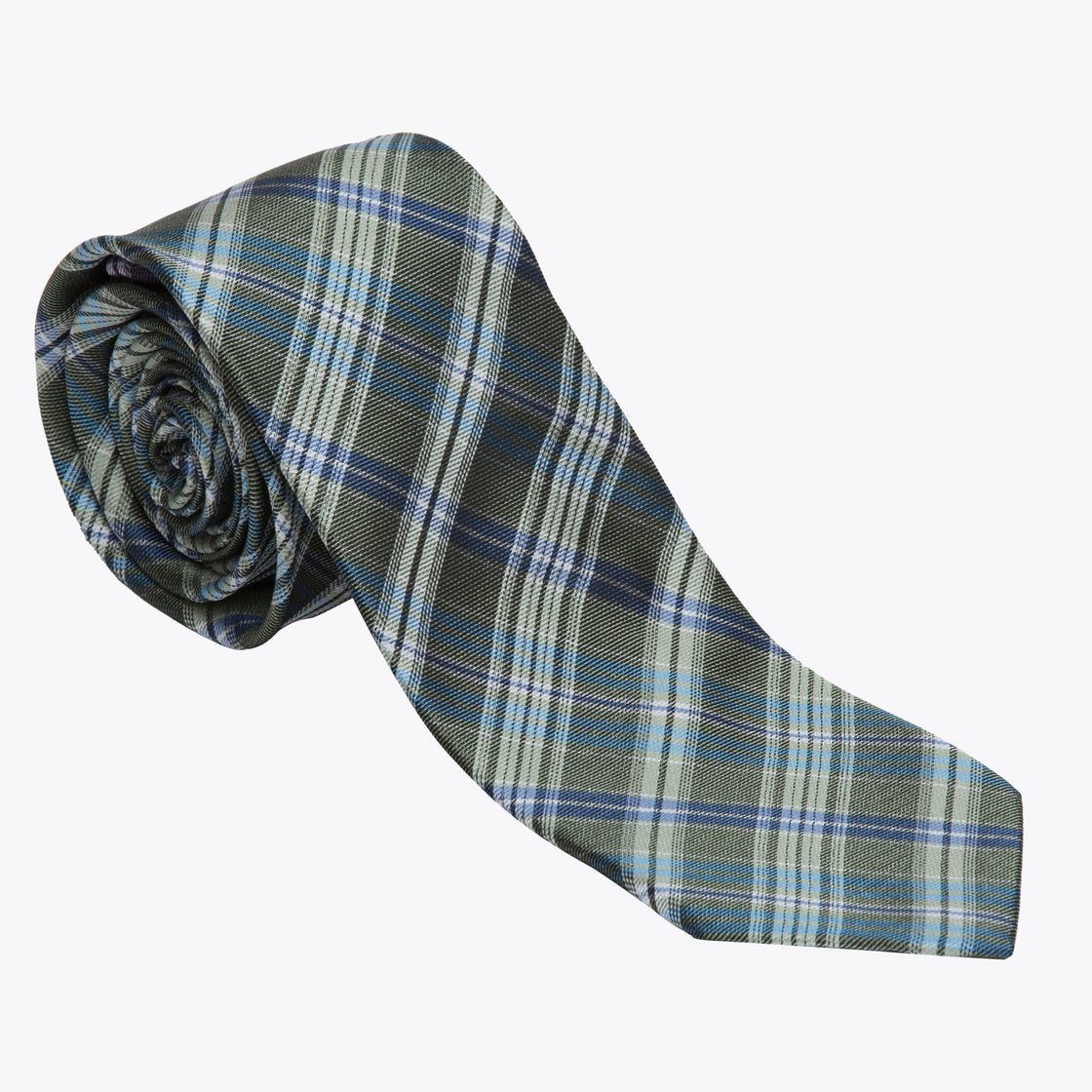 XMI Platinum Plaid Checkered Pattern Tie