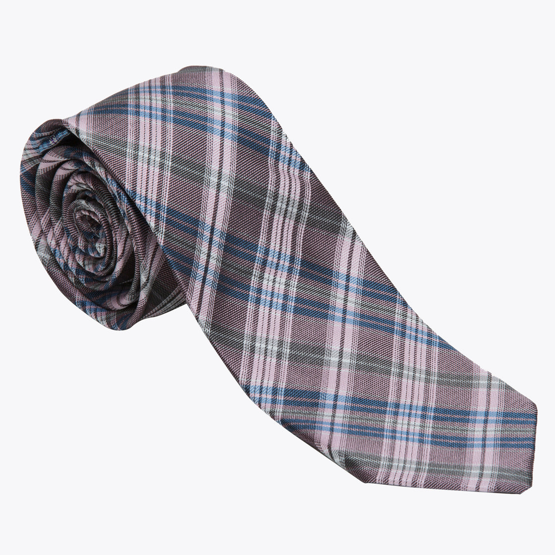 XMI Platinum Plaid Checkered Pattern Tie