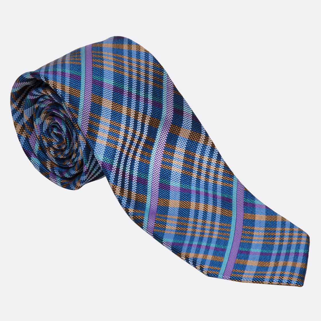 XMI Platinum Plaid Checked Pattern Tie