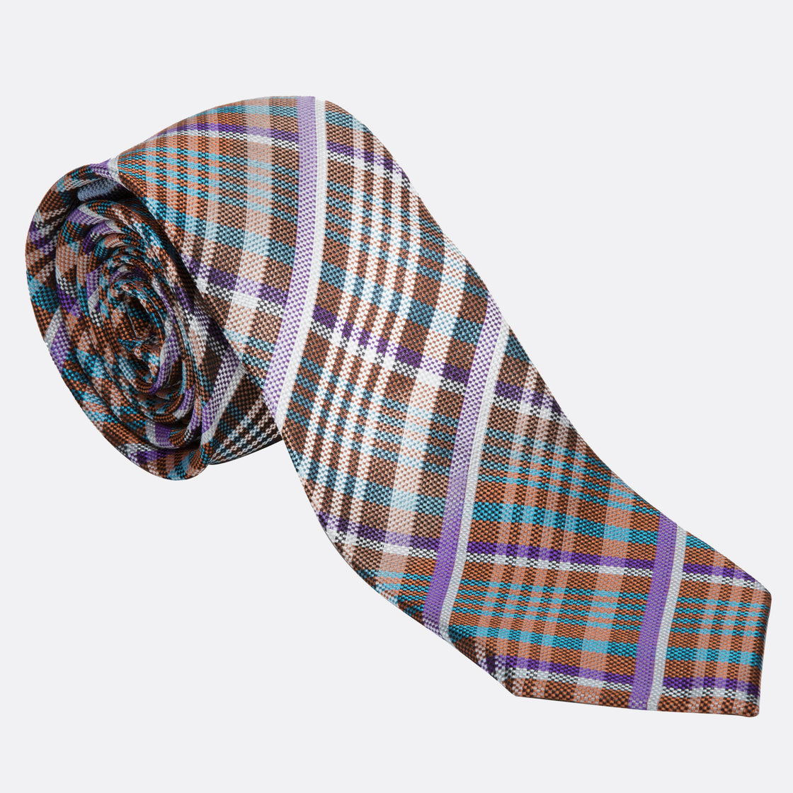 XMI Platinum Plaid Checked Pattern Tie