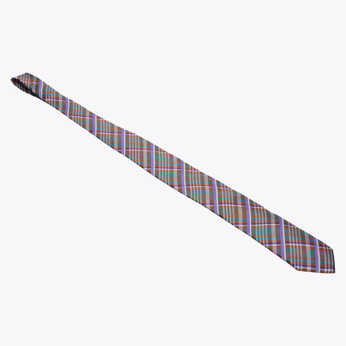 XMI Platinum Plaid Checked Pattern Tie