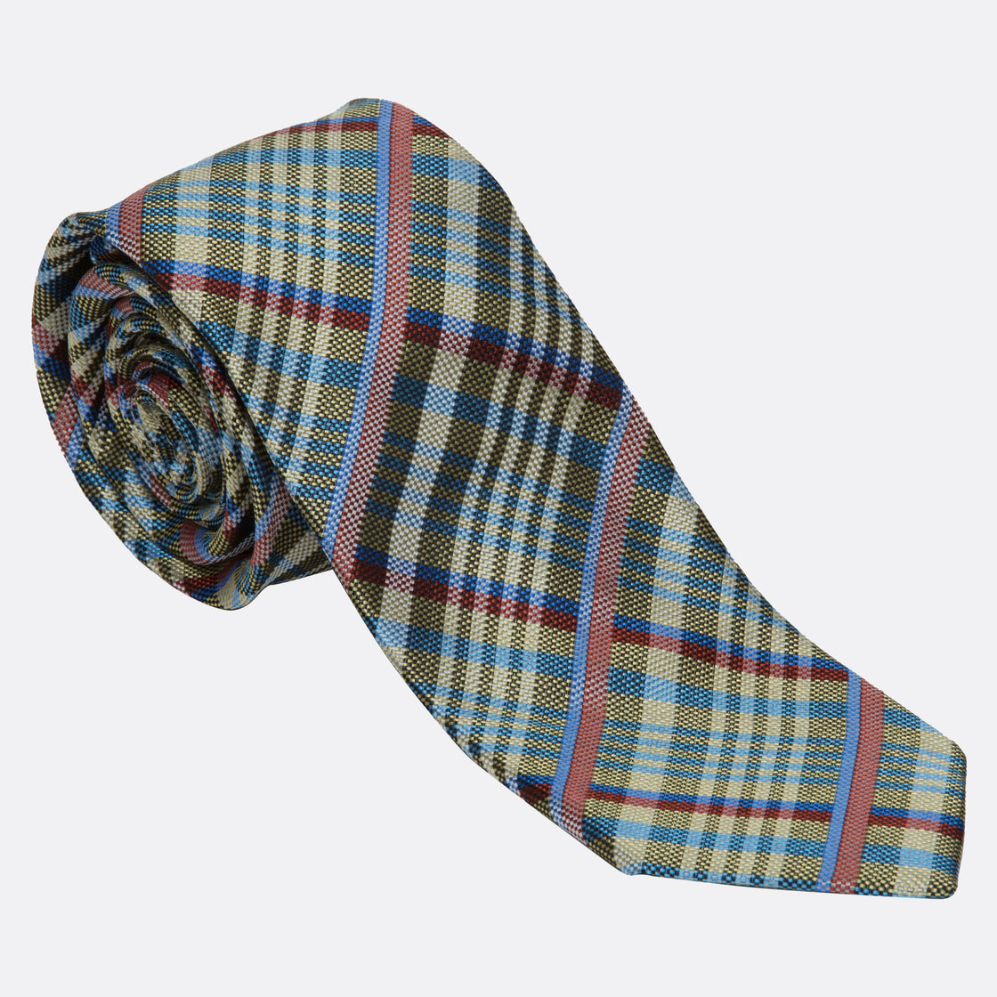 XMI Platinum Plaid Checked Pattern Tie