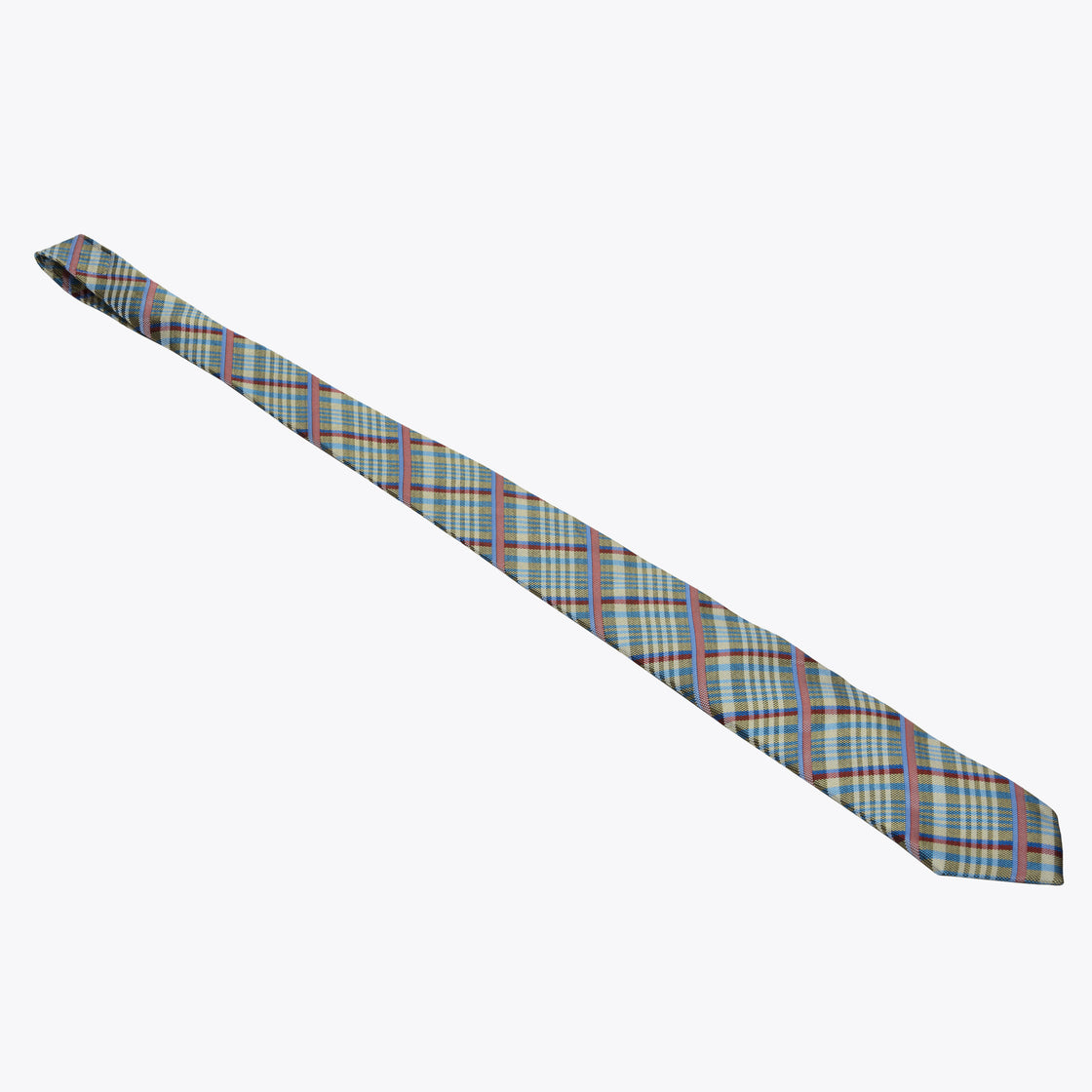 XMI Platinum Plaid Checked Pattern Tie