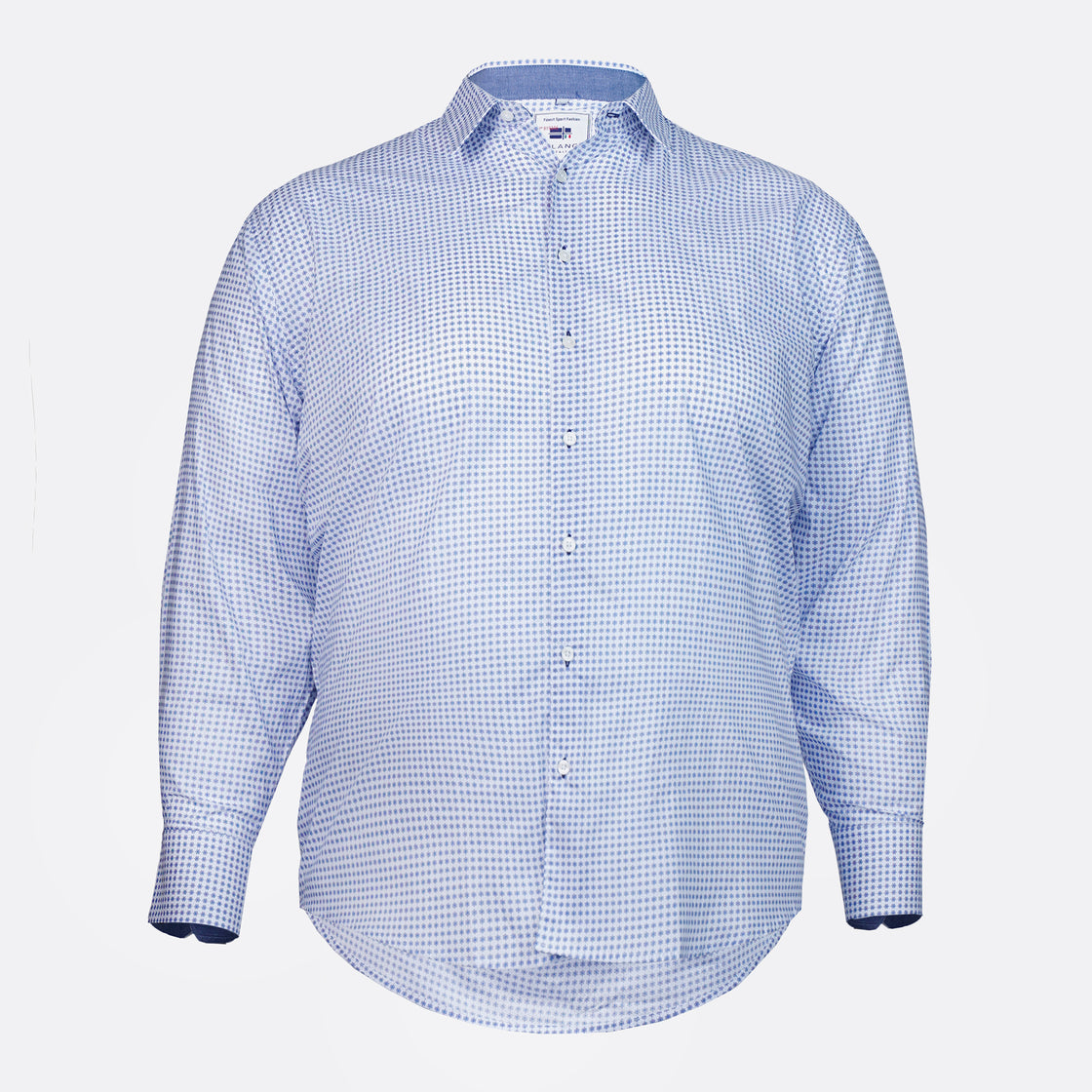 Floral Contrast Milano Italy Shirt in Blue