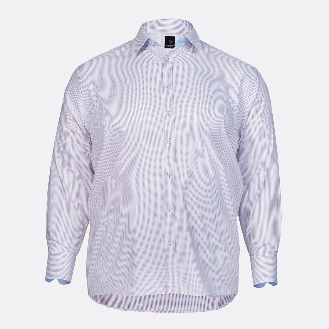 Dotted Pattern Contrast Milano Italy Shirt