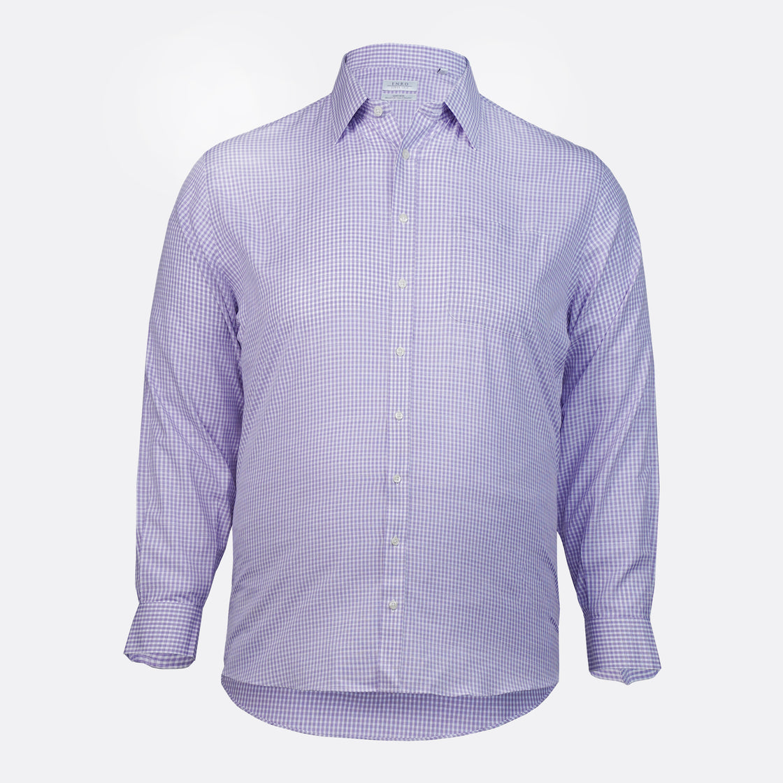 Gingham Pattern Enro Cotton Shirt