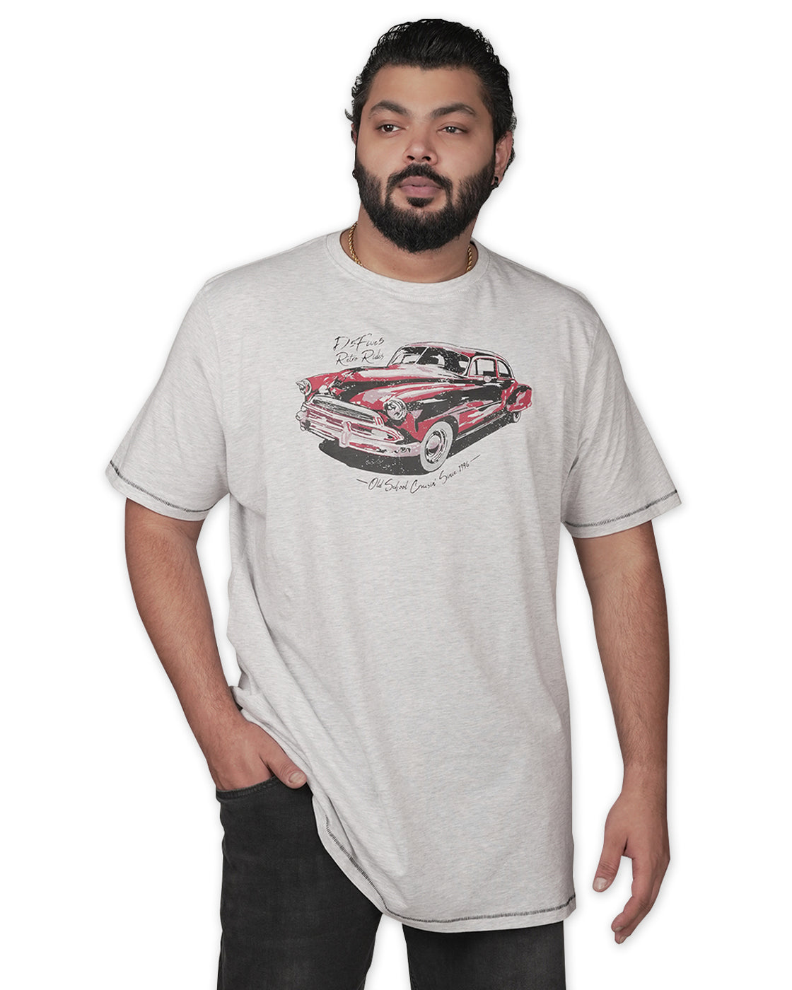 Vintage Car Graphic Print T-Shirt by D555
